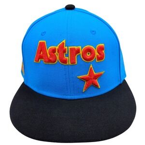 Mitchell & Ness Houston Astros 1989 Topps Side Patch Fitted Hat Blue Black 7 1/2